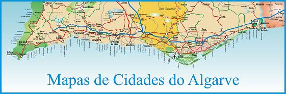 mapa cidades do algarve